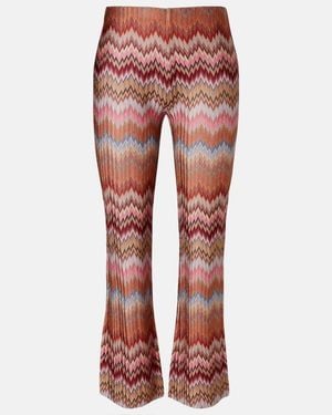 Missoni Zigzag High-Rise Cropped Slim Pants - Red