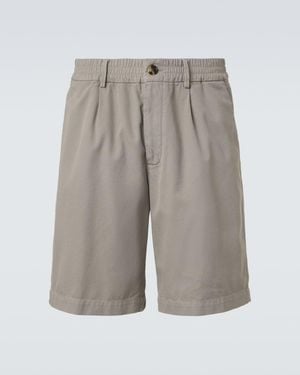 Brunello Cucinelli Bermuda-Shorts Aus Baumwoll-Gabardine - Grau