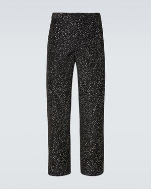 Bode Glitter Faille Straight Pants - Black