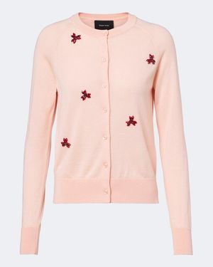 Simone Rocha Crystal-Embellished Wool And Silk Cardigan - Pink