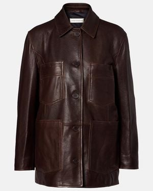 Nour Hammour Leather Jacket - Brown