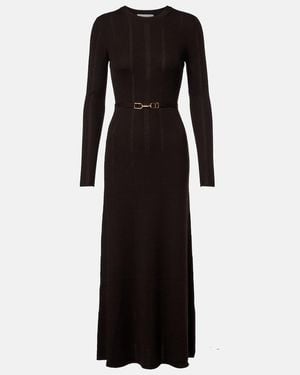 Gabriela Hearst Imagene Rib-Knitted Wool Midi Dress - Black