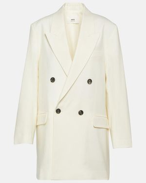 Ami Paris Wool Blazer - Natural