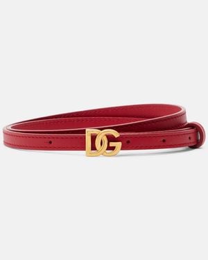 Dolce & Gabbana Cinturon De Piel Con Dg - Rojo