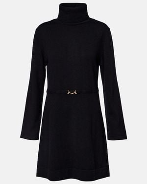 RIXO London Elliette Wool And Cashmere Minidress - Black
