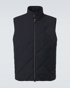 Canali Quilted Puffer Vest - Blue
