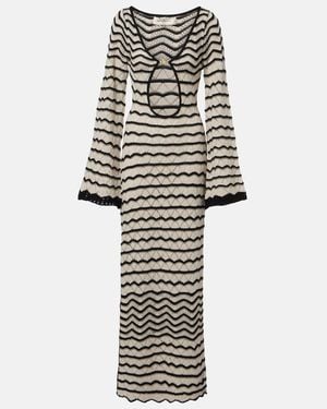 Bananhot Maxikleid Rey Aus Haekelstrick - Weiß