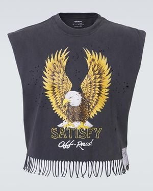 Satisfy Mothtech Cropped Cotton Jersey Tank Top - Blue