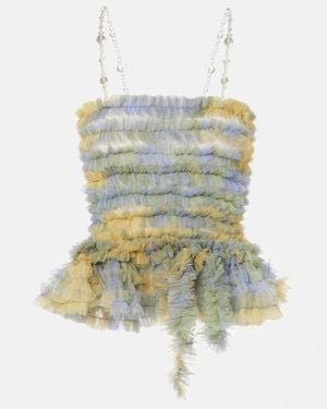 SUSAN FANG Top Aus Tuell - Weiß