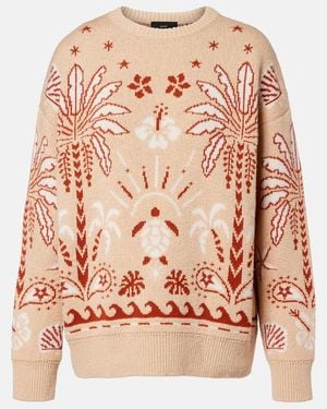 Alanui Echoes Of The Island Wool And Cotton Jumper - Pink