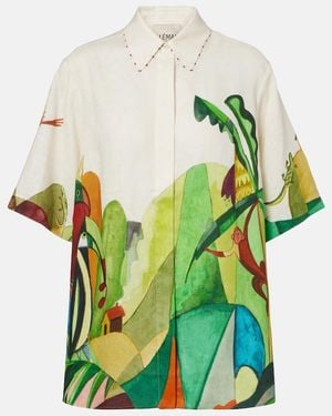 ALÉMAIS X Mokshini Linen Bowling Shirt - Green