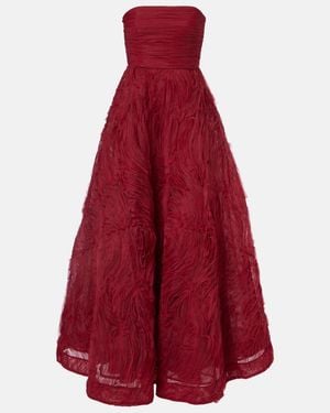 Rebecca Vallance Willow Mesh Bustier Gown - Red