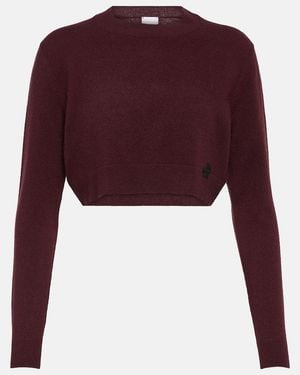 Patou Cropped Cashmere Wool Jumper - Purple