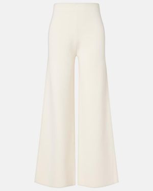 Max Mara Jersey Wide-Leg Trousers - White