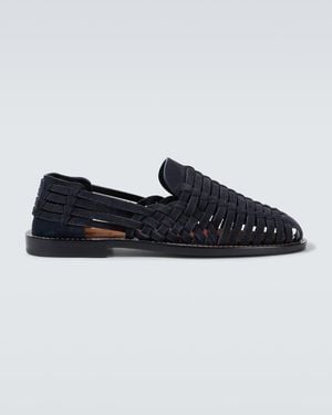 Brunello Cucinelli Woven Suede Loafers - Blue