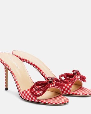 Mach & Mach Double Bow 85 Gingham Mules - Red