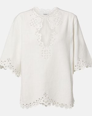 Isabel Marant Shana Embroidered Cotton Top - White