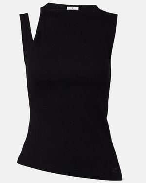 Courreges Transverse '90S Cotton Top - Black