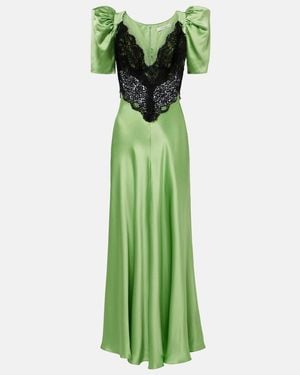 Rodarte Cocktailkleid Aus Seide Mit Spitze - Grün