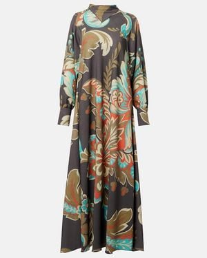Etro Printed Asymmetric Maxi Dress - Multicolour