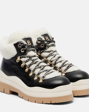 Bogner Schnuerstiefel Arosa Aus Leder Mit Shearling - Schwarz