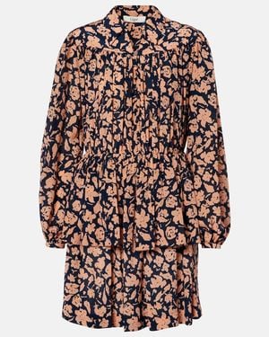 Chloé Floral Gathered Silk Minidress - Pink