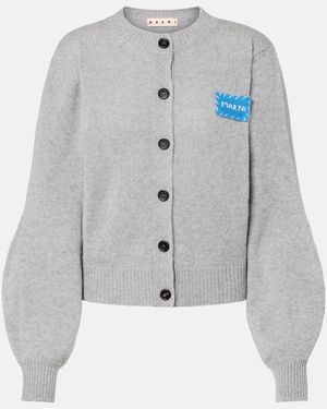 Marni Logo Cashmere Cardigan - Grey
