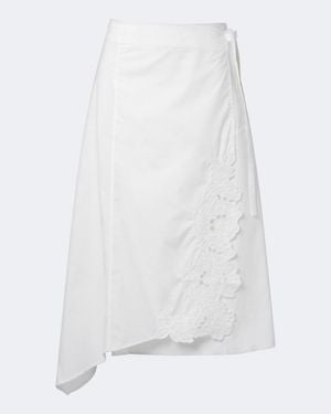 SIR. Klara Asymmetric Cotton Midi Skirt - White