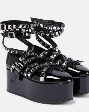 Noir Kei Ninomiya X Repetto Studded Platform Flats - Black