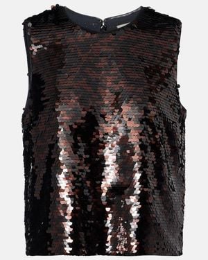 STAUD Sequined Top - Black