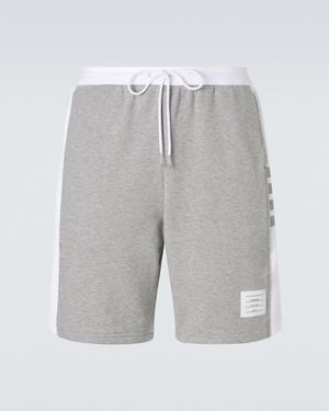Thom Browne 4-Bar Cotton Jersey Shorts - Gray