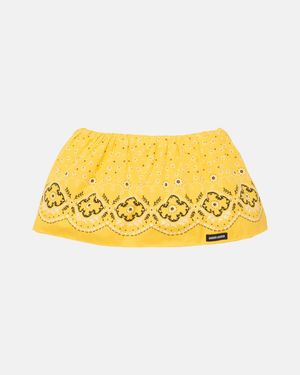 Miu Miu Bandana Low-Rise Cotton Miniskirt - Yellow