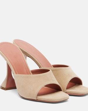 AMINA MUADDI Lupita Suede Mules - Brown