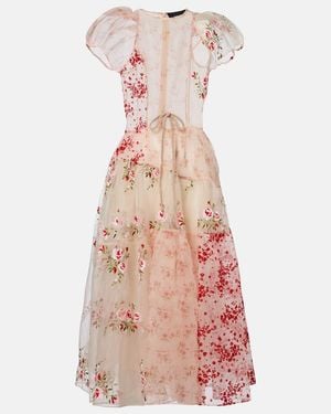 Simone Rocha Midikleid Aus Transparentem Organza - Pink