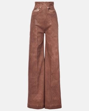 Rick Owens Dirt Cooper High-Rise Wide-Leg Jeans - Brown