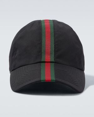 Gucci Baseballcap Web Stripe Aus Canvas - Schwarz