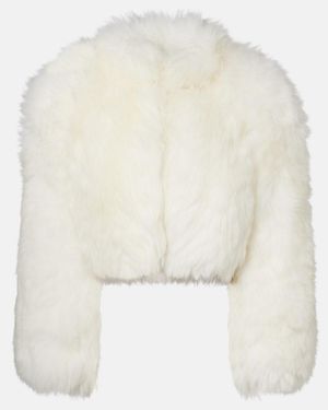 Alaïa Cropped Shearling Jacket - White