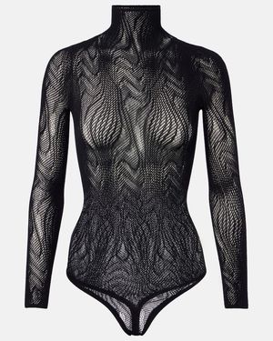 Wolford Sheer Mesh Bodysuit - Black