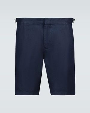 Orlebar Brown Norwich Slim-Fit Linen Shorts - Blue