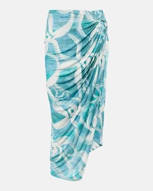 Louisa Ballou Coastline Printed Midi Skirt - Blue