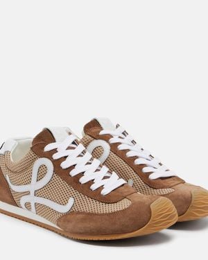 Loewe Ballet Runner 2.0 Suede And Mesh Trainers - Brown
