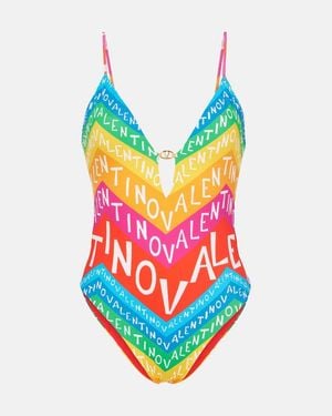 Valentino Logo Swimsuit - Blue