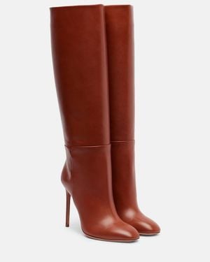 Aquazzura Sellier 105 Leather Knee-High Boots - Red