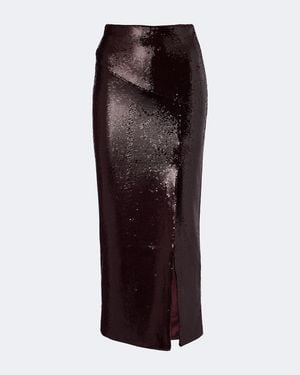 Roland Mouret Sequined Midi Skirt - Brown