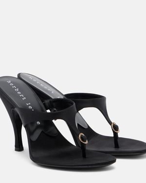 Herbert Levine Kiss And Tell Satin Thong Sandals - Black