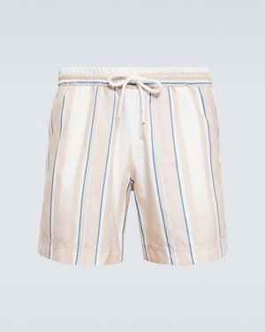Commas Shorts A Righe - Bianco