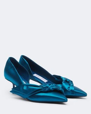 Jimmy Choo Issy Bow-Detail Satin Pumps - Blue