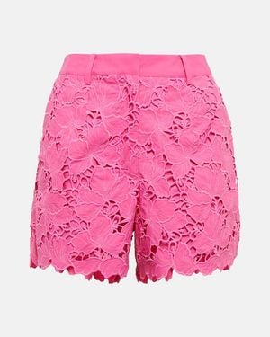 Self-Portrait Floral Patterned Shorts - Pink