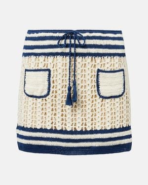 Anna Kosturova Gabrielle Crochet Cotton Miniskirt - Blue