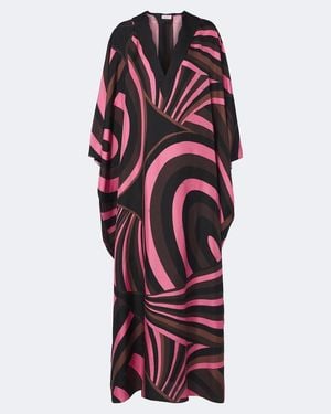 PUCCI Caftan Iride De Sarga De Seda - Rojo